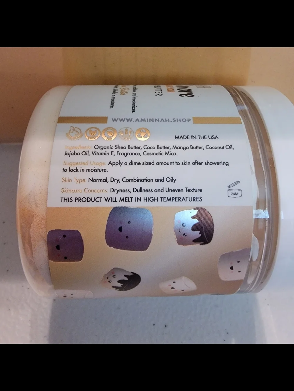 AMINNAH S'more Whipped Body Butter.